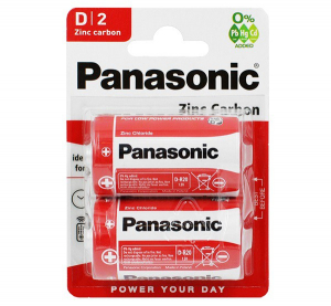 PANASONIC tartós elem (D/góliát, R20, 1.5V, cink-mangán) 2db / csomag (R20RZ-2BP)