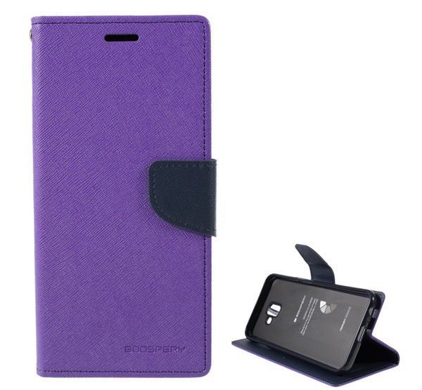 MERCURY Fancy Diary tok álló, bőr hatású (FLIP, oldalra nyíló, bankkártya tartó, asztali tartó funkció) LILA [Samsung Galaxy J6 Plus (SM-J610F)]