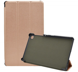 Tok &aacute;ll&oacute;, bőr hat&aacute;s&uacute; (akt&iacute;v FLIP, oldalra ny&iacute;l&oacute;, TRIFOLD asztali tart&oacute; funkci&oacute;) ROZ&Eacute;ARANY [Samsung Galaxy Tab A7 Lite LTE (SM-T225)]