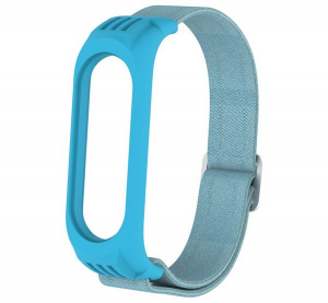 Pótszíj (állítható, textil, egyedi méret, 15 mm) VILÁGOSKÉK [Xiaomi Mi Band 6 ]