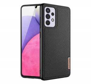 DUX DUCIS FINO szilikon telefonv&eacute;dő (műanyag belső, k&ouml;zepesen &uuml;t&eacute;s&aacute;ll&oacute;, r&aacute;cs minta) FEKETE [Samsung Galaxy A33 5G (SM-A336)]