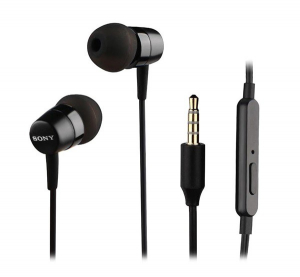 SONY fülhallgató SZTEREO (3.5mm jack, felvevő gomb) FEKETE (MH750_B)