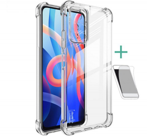 IMAK szilikon telefonv&eacute;dő (k&ouml;zepesen &uuml;t&eacute;s&aacute;ll&oacute;, l&eacute;gp&aacute;rn&aacute;s sarok + k&eacute;pernyőv&eacute;dő f&oacute;lia) &Aacute;TL&Aacute;TSZ&Oacute; [Xiaomi Poco M4 Pro 5G]