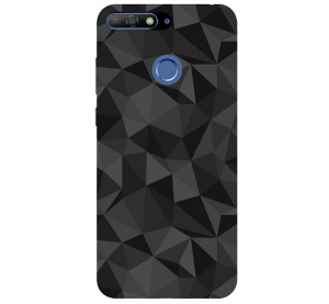 Szilikon telefonvédő (3D, gyémánt minta) FEKETE [Huawei Y6 Prime (2018)]