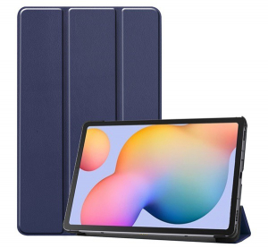 Tok &aacute;ll&oacute;, bőr hat&aacute;s&uacute; (FLIP, oldalra ny&iacute;l&oacute;, TRIFOLD asztali tart&oacute; funkci&oacute;) S&Ouml;T&Eacute;TK&Eacute;K [Samsung Galaxy Tab S6 Lite 10.4 LTE (SM-P619) 2022]