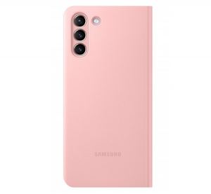 SAMSUNG tok álló (aktív FLIP, oldalra nyíló, bankkártya tartó, LED kijelző) RÓZSASZÍN [Samsung Galaxy S21 Plus (SM-G996) 5G]