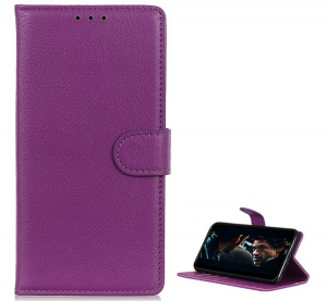 Tok álló, bőr hatású (FLIP, oldalra nyíló, asztali tartó funkció, prémium) LILA [Xiaomi Redmi K30 / K30 5G]