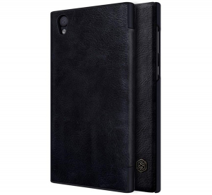 NILLKIN QIN tok &aacute;ll&oacute;, bőr hat&aacute;s&uacute; (FLIP, oldalra ny&iacute;l&oacute;, bankk&aacute;rtya tart&oacute;) FEKETE [Sony Xperia L1 (G3312)]