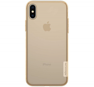 NILLKIN NATURE szilikon telefonvédő (0.6 mm, ultravékony) ARANYBARNA [Apple iPhone XS 5.8]