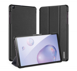 DUX DUCIS DOMO tok &aacute;ll&oacute;, bőr hat&aacute;s&uacute; fekete Samsung Galaxy Tab A8 10.5 LTE (2021) SM-X205 / Galaxy Tab A8 10.5 WIFI (2021)