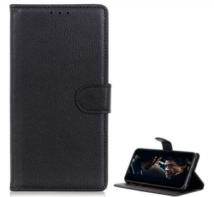 Tok &aacute;ll&oacute;, bőr hat&aacute;s&uacute; (FLIP, oldalra ny&iacute;l&oacute;, asztali tart&oacute; funkci&oacute;, pr&eacute;mium) FEKETE [Samsung Galaxy A70 (SM-A705F)]