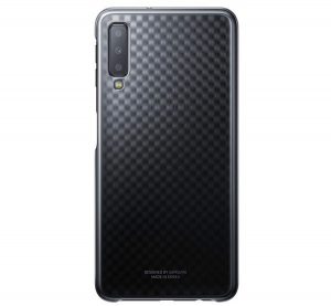 SAMSUNG műanyag telefonv&eacute;dő (ultrav&eacute;kony, gy&eacute;m&aacute;nt minta) FEKETE [Samsung Galaxy A7 (2018) SM-A750F]