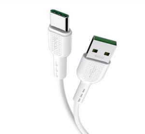 HOCO X33 adatk&aacute;bel &eacute;s t&ouml;ltő (USB - Type-C, gyorst&ouml;lt&eacute;s t&aacute;mogat&aacute;s, 100cm) FEH&Eacute;R (X33_TYPE-C_W)