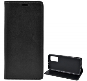 Tok &aacute;ll&oacute;, bőr hat&aacute;s&uacute; (FLIP, oldalra ny&iacute;l&oacute;, asztali tart&oacute; funkci&oacute;) FEKETE [Xiaomi Mi 10T Pro 5G]