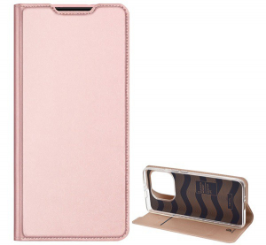 DUX DUCIS SKIN PRO tok &aacute;ll&oacute;, bőr hat&aacute;s&uacute; (FLIP, oldalra ny&iacute;l&oacute;, bankk&aacute;rtya tart&oacute;, asztali tart&oacute; funkci&oacute;) ROZ&Eacute;ARANY [Xiaomi Mi 11 Pro 5G]