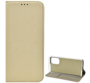 Tok &aacute;ll&oacute;, bőr hat&aacute;s&uacute; (FLIP, oldalra ny&iacute;l&oacute;, asztali tart&oacute; funkci&oacute;, rombusz minta) ARANY [Samsung Galaxy A53 (SM-A536) 5G]