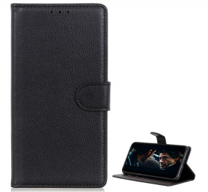 Tok &aacute;ll&oacute;, bőr hat&aacute;s&uacute; (FLIP, oldalra ny&iacute;l&oacute;, asztali tart&oacute; funkci&oacute;, pr&eacute;mium) FEKETE [Huawei P40]