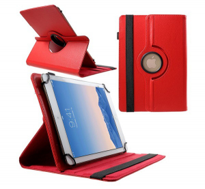 Tok &aacute;ll&oacute;, bőr hat&aacute;s&uacute; (FLIP, asztali tart&oacute; funkci&oacute;, univerz&aacute;lis, 360&deg;-ban forgathat&oacute;, 9-10" m&eacute;ret) PIROS [Alcatel 1T 10.1 WIFI (OT-8091)]