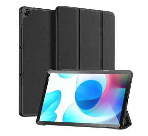 DUX DUCIS DOMO tok &aacute;ll&oacute;, bőr hat&aacute;s&uacute; fekete Realme Pad