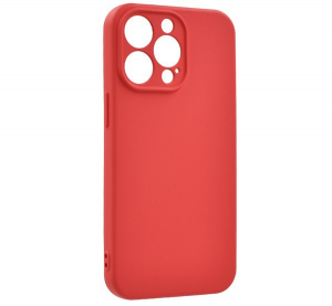 Szilikon telefonvédő (matt, mikrofiber plüss karcolásmentesítő belső, prémium) PIROS [Apple iPhone 13 Pro]