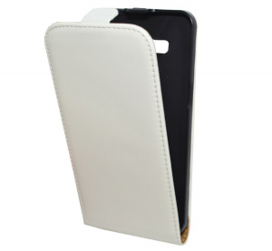 Tok &aacute;ll&oacute;, bőr hat&aacute;s&uacute; (FLIP, lefel&eacute; ny&iacute;l&oacute;) FEH&Eacute;R [Samsung Galaxy Grand Prime 2015 (SM-G531F)]