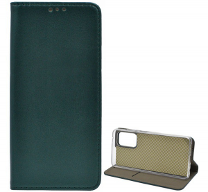 Tok &aacute;ll&oacute;, bőr hat&aacute;s&uacute; (FLIP, oldalra ny&iacute;l&oacute;, asztali tart&oacute; funkci&oacute;) S&Ouml;T&Eacute;TZ&Ouml;LD [Samsung Galaxy A52s 5G (SM-A528)]