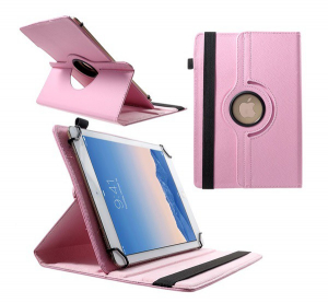 Tok &aacute;ll&oacute;, bőr hat&aacute;s&uacute; (FLIP, asztali tart&oacute; funkci&oacute;, univerz&aacute;lis, 360&deg;-ban forgathat&oacute;, 9-10" m&eacute;ret) R&Oacute;ZSASZ&Iacute;N [Alcatel 1T 10.1 WIFI (OT-8091)]