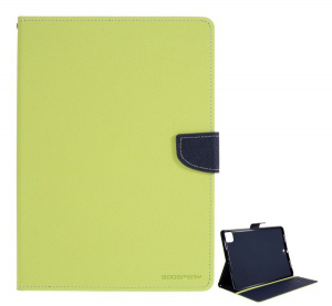 MERCURY Goospery Fancy tok &aacute;ll&oacute;, bőr hat&aacute;s&uacute; (FLIP, oldalra ny&iacute;l&oacute;, asztali tart&oacute; funkci&oacute;, textil minta) Z&Ouml;LD [Apple IPAD Pro 12.9 (2020)]