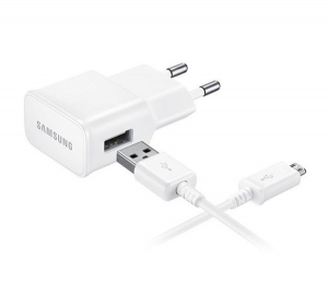 Samsung USB-A hálózati töltő + ECB-DU4AWE microUSB kábel fehér "Gigapack csomagolás" (EP-TA50EWE_ECB-DU4AWE)