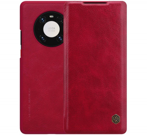 NILLKIN QIN tok &aacute;ll&oacute;, bőr hat&aacute;s&uacute; (FLIP, oldalra ny&iacute;l&oacute;, bankk&aacute;rtya tart&oacute;) PIROS [Huawei Mate 40 Pro]
