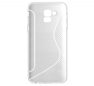 Szilikon telefonvédő (S-line, karbon minta) ÁTLÁTSZÓ [Samsung Galaxy J6 (2018) SM-J600F]