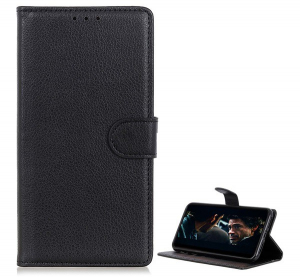 Tok &aacute;ll&oacute;, bőr hat&aacute;s&uacute; (FLIP, oldalra ny&iacute;l&oacute;, asztali tart&oacute; funkci&oacute;, pr&eacute;mium) FEKETE [Xiaomi Redmi 9A (Redmi 9 AT)]