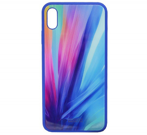 NILLKIN TEMPERED PLAID telefonvédő szilikon keret (BUMPER, edzett üveg hátlap, csíkos) SZÍNES [Apple iPhone XS Max 6.5]