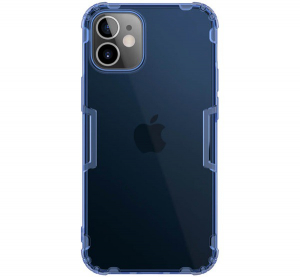 NILLKIN NATURE szilikon telefonvédő (közepesen ütésálló, légpárnás sarok, 0.6 mm, ultravékony) SÖTÉTKÉK [Apple iPhone 12 mini]