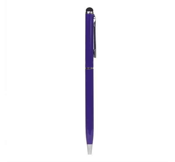 Érintőképernyő ceruza 2in1 (toll, kapacitív érintőceruza, 13cm) LILA