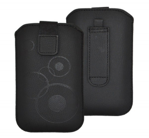 DEKOCASE tok &aacute;ll&oacute; (k&ouml;r minta, kih&uacute;zhat&oacute; t&eacute;pőz&aacute;r, &ouml;vre fűzhető, univerz&aacute;lis, 5.5" m&eacute;ret) FEKETE [Samsung Galaxy S22 Plus 5G (SM-S906)]