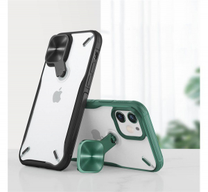 NILLKIN CYCLOPS műanyag telefonv&eacute;dő (k&ouml;zepesen &uuml;t&eacute;s&aacute;ll&oacute;, l&eacute;gp&aacute;rn&aacute;s sarok, kamerav&eacute;dő, kit&aacute;maszt&oacute;) PIROS [Apple iPhone 12 mini]