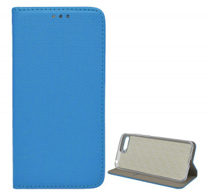 Tok álló, bőr hatású (FLIP, oldalra nyíló, asztali tartó funkció, rombusz minta) VILÁGOSKÉK [Huawei Y6 (2018)]