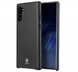 DUX DUCIS SKIN LITE műanyag telefonv&eacute;dő (bőr hat&aacute;s&uacute;) FEKETE [Samsung Galaxy Note 10 (SM-N970F)]