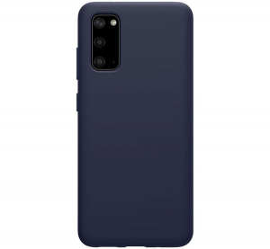 NILLKIN FLEX PURE szilikon telefonvédő (ultravékony, környezetbarát, mikrofiber plüss belső, matt) SÖTÉTKÉK [Samsung Galaxy S20 5G (SM-G981U)]