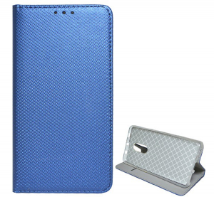 Tok álló, bőr hatású (FLIP, oldalra nyíló, asztali tartó funkció, rombusz minta) SÖTÉTKÉK [Xiaomi Redmi Note 4]