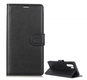 Tok &aacute;ll&oacute;, bőr hat&aacute;s&uacute; (FLIP, oldalra ny&iacute;l&oacute;, asztali tart&oacute; funkci&oacute;, pr&eacute;mium) FEKETE [Huawei P30 Pro]