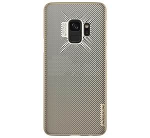 NILLKIN AIR műanyag telefonvédő (gumírozott, lyukacsos) ARANY [Samsung Galaxy S9 (SM-G960)]
