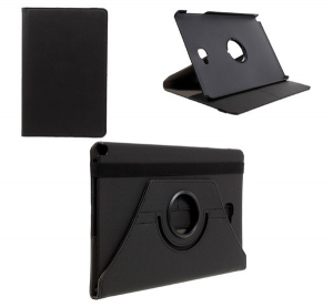 Tok &aacute;ll&oacute;, bőr hat&aacute;s&uacute; (FLIP, asztali tart&oacute; funkci&oacute;, 360&deg;-ban forgathat&oacute;) FEKETE [Samsung Galaxy Tab A 10.1 S-Pen LTE (2016) SM-P585]