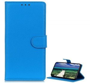 Tok álló, bőr hatású (FLIP, oldalra nyíló, asztali tartó funkció, prémium) VILÁGOSKÉK [Sony Xperia 10 IV (XQ-CC72)]