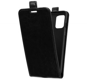 Tok álló, bőr hatású (FLIP, lefelé nyíló, szilikon tartó) FEKETE [OnePlus 8T]