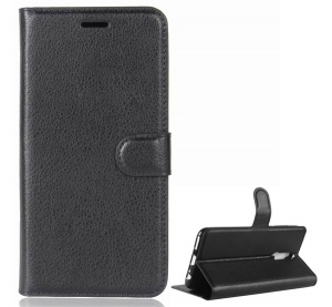 Tok &aacute;ll&oacute;, bőr hat&aacute;s&uacute; (FLIP, oldalra ny&iacute;l&oacute;, asztali tart&oacute; funkci&oacute;, pr&eacute;mium) FEKETE [Huawei Mate 10 Lite]