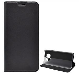 Tok álló, bőr hatású (FLIP, oldalra nyíló, asztali tartó funkció) FEKETE [Xiaomi Poco X3 Pro]