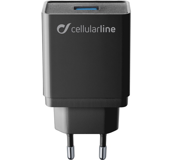 CELLULARLINE hálózati töltő USB aljzat (5V / 3000 mA, 18W, PD gyorstöltés támogatás, QI töltő kompatibilis ) FEKETE (ACHWIRADAPT18WK)