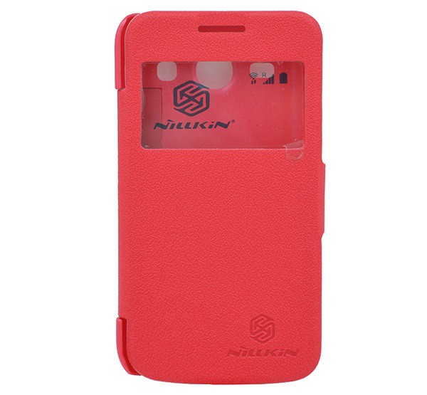 NILLKIN FRESH műanyag telefonvédő (bőr hatású FLIP, oldalra nyíló, hívószámkijelzés, S-View Cover) PIROS [Samsung Galaxy Core Plus (SM-G3500)]
